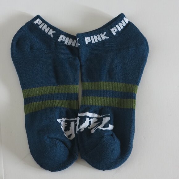 Victoria's Secret Terry Cushion Ankle Socks Blue Teal OS NWOT Rare - Picture 1 of 3